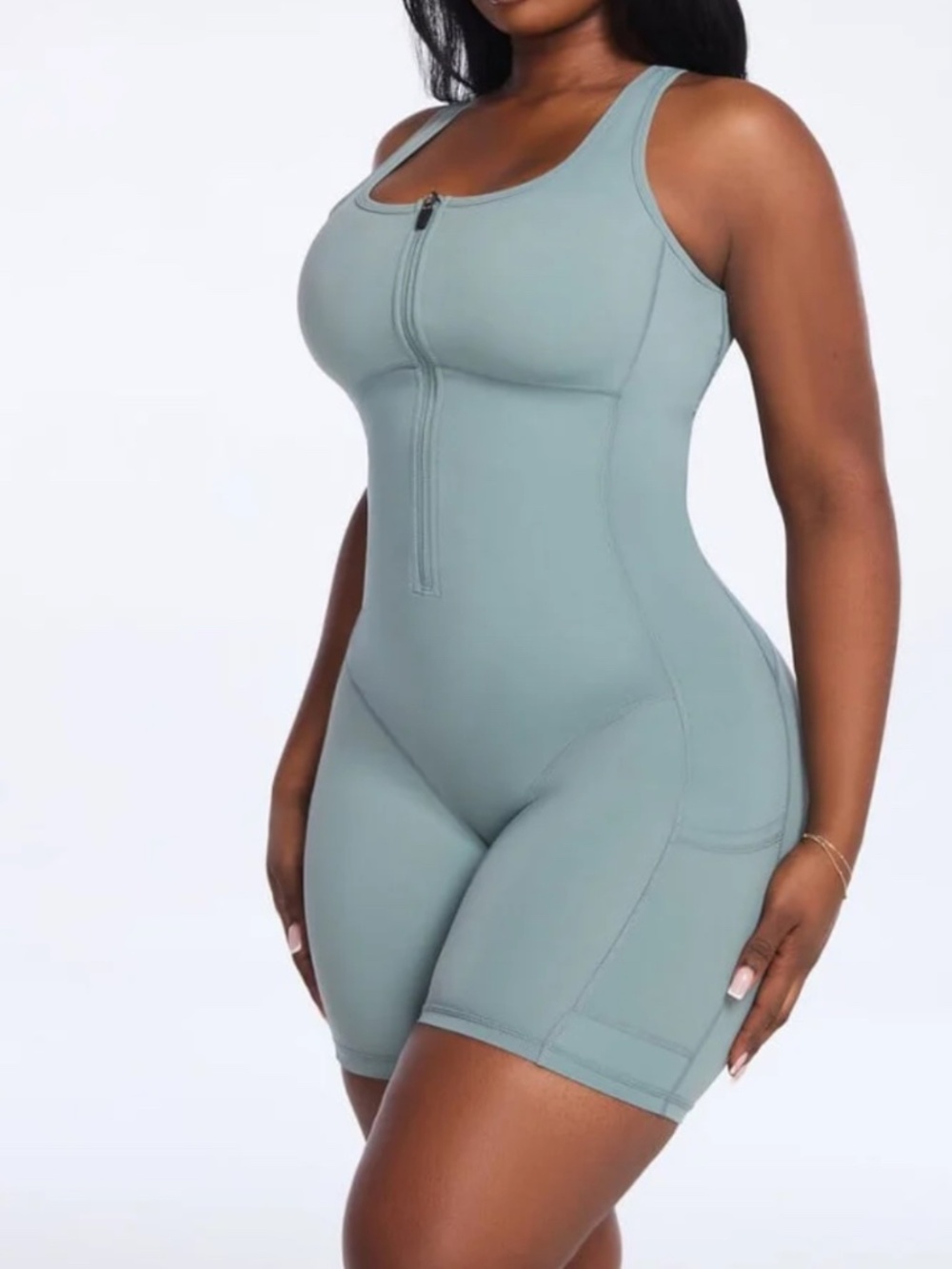 SHE’S WAISTED SAUNASCULPT MID-THIGH COMPRESSION ROMPER BADDIE SNATCHED